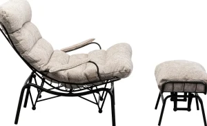 KARE Design Fauteuil + Hocker Vienna Swing Beige