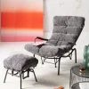 KARE Design Fauteuil + Hocker Vienna Swing Grey