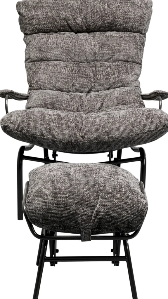KARE Design Fauteuil + Hocker Vienna Swing Grey