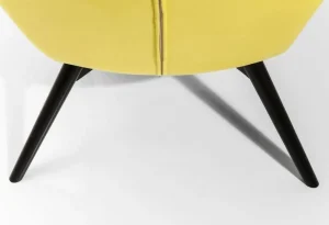 KARE Design Fauteuil Black Vicky Fluweel Geel