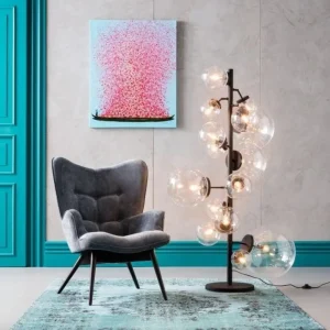 KARE Design Fauteuil Black Vicky Fluweel Grijs