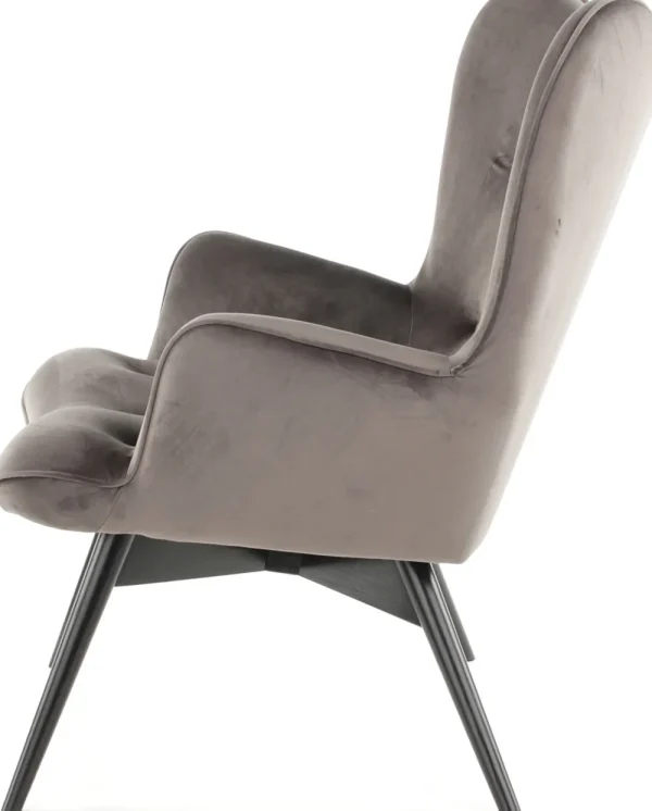 KARE Design Fauteuil Black Vicky Fluweel Grijs