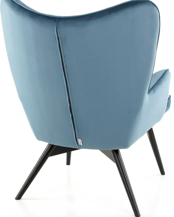 KARE Design Fauteuil Black Vicky Fluweel Petrol-Blauw