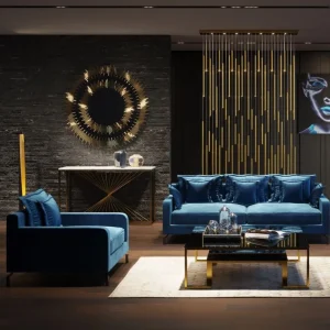 KARE Design Fauteuil Lullaby Petrol-Blauw