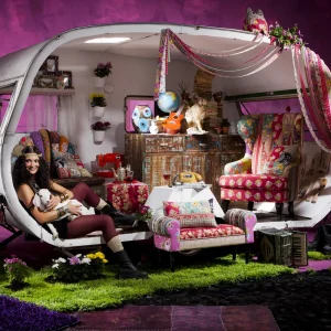 KARE Design Fauteuil Patchwork Rood