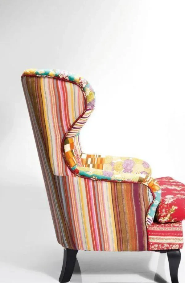 KARE Design Fauteuil Patchwork Rood