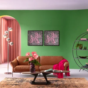 KARE Design Glas Schilderij Balloon Dog LED 80x80cm