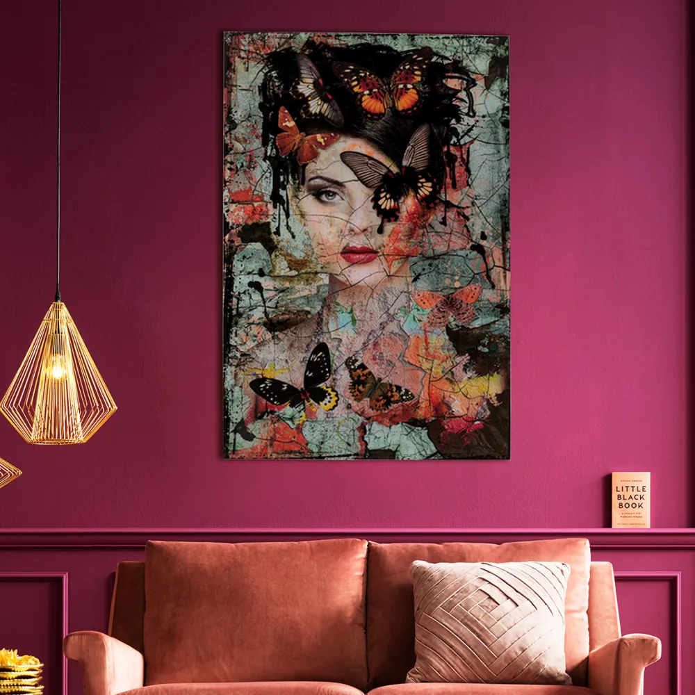 glas_schilderij_lady_butterfly_xcm_0.webp KARE Design Glas Schilderij Lady Butterfly 100x150cm