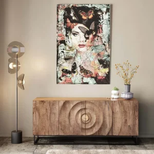 KARE Design Glas Schilderij Lady Butterfly 100x150cm