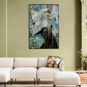 KARE Design Glas Schilderij Lady Flower 100x150cm