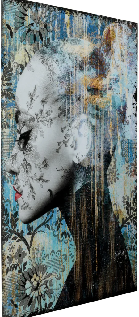 KARE Design Glas Schilderij Lady Flower 100x150cm