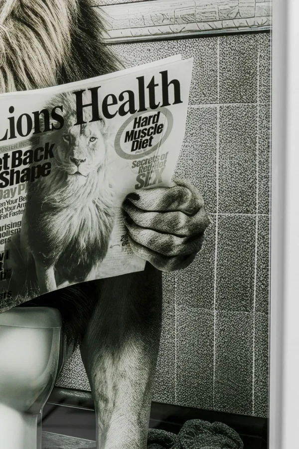 KARE Design Glasschilderij Bath Lion 60x80cm