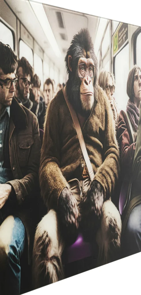 KARE Design Glasschilderij Commuter Monkey 60x60cm