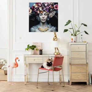 KARE Design Glasschilderij Flower Art Lady 80x80cm