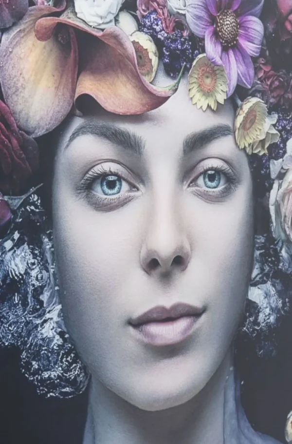 KARE Design Glasschilderij Flower Art Lady 80x80cm