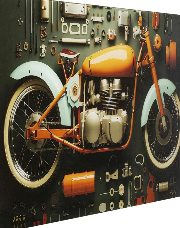 KARE Design Glasschilderij Garage Motorbike 60x80cm
