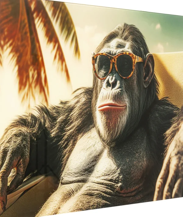 KARE Design Glasschilderij Holiday Monkey 80x60cm