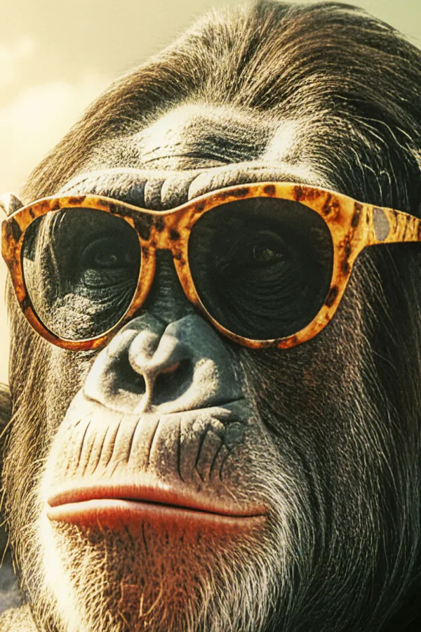 KARE Design Glasschilderij Holiday Monkey 80x60cm