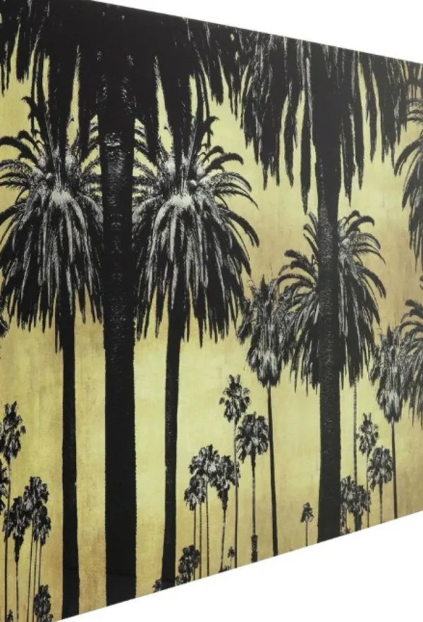KARE Design Glasschilderij Metallic Palms 180x120cm
