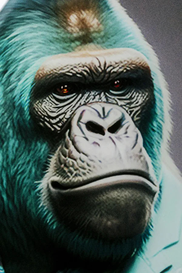 KARE Design Glasschilderij Mister Gorialla Blue 60x90cm