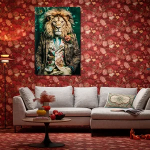KARE Design Glasschilderij Mister Lion 150x100cm