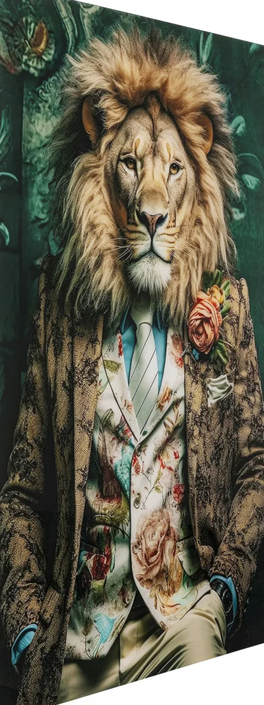 KARE Design Glasschilderij Mister Lion 150x100cm