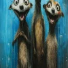 KARE Design Glasschilderij Singing Meerkats 60x80cm