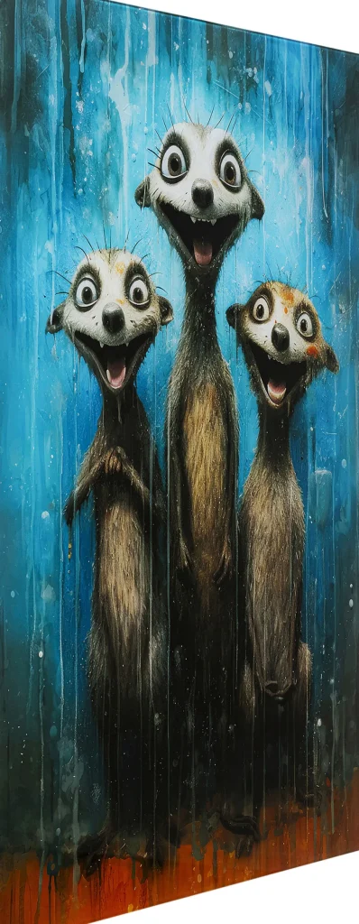 KARE Design Glasschilderij Singing Meerkats 60x80cm