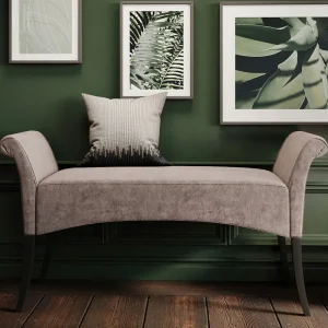 KARE Design Halbank Motley Fluweel Zilvergrijs