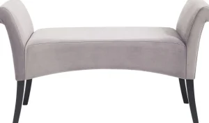 KARE Design Halbank Motley Fluweel Zilvergrijs