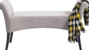 KARE Design Halbank Motley Fluweel Zilvergrijs