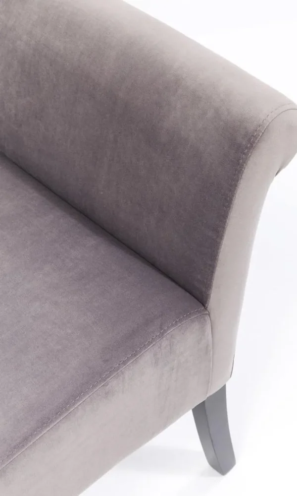 KARE Design Halbank Motley Fluweel Zilvergrijs