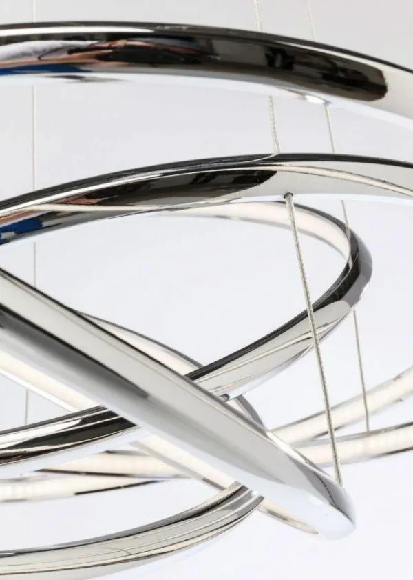 KARE Design Hanglamp Saturn LED Chroom Groot