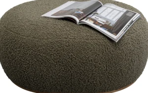 KARE Design Hocker Pebble Boucle Olive 81cm