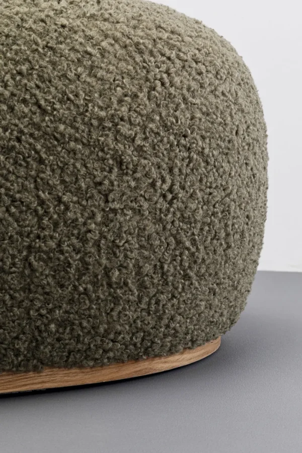 KARE Design Hocker Pebble Boucle Olive 81cm