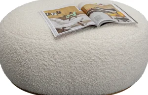 KARE Design Hocker Pebble Boucle White 81cm