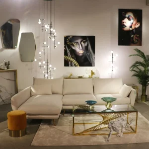 KARE Design Hoekbank Amalfi Links Creme 275cm