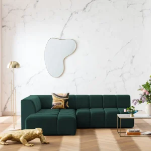 KARE Design Hoekbank Belami Fluweel Donkergroen Links 265cm