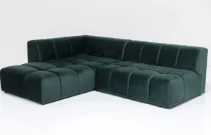 KARE Design Hoekbank Belami Fluweel Donkergroen Links 265cm