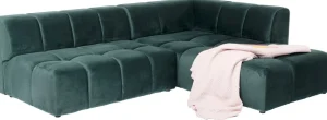 KARE Design Hoekbank Belami Fluweel Donkergroen Rechts 265cm