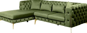 KARE Design Hoekbank Bellissima Velvet Green Left