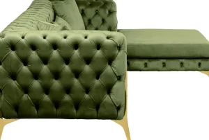 KARE Design Hoekbank Bellissima Velvet Green Right