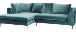 KARE Design Hoekbank Gianni Fluweel Donkergroen Links Zwart