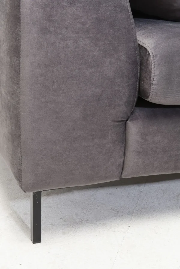 KARE Design Hoekbank Gianni Fluweel Grijs Links Zwart