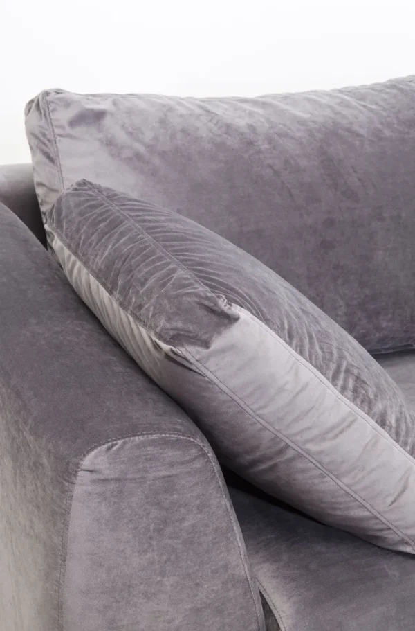 KARE Design Hoekbank Gianni Fluweel Grijs Links Zwart