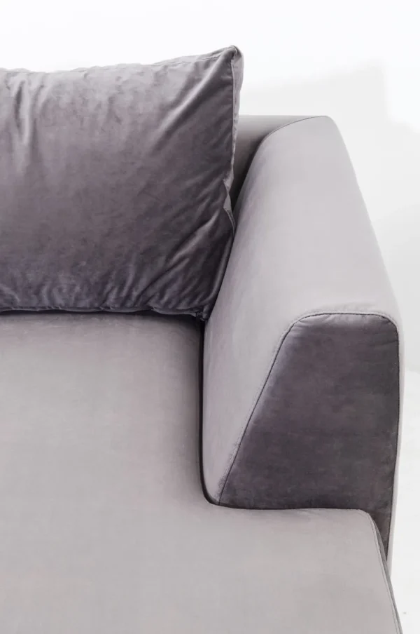 KARE Design Hoekbank Gianni Fluweel Grijs Links Zwart