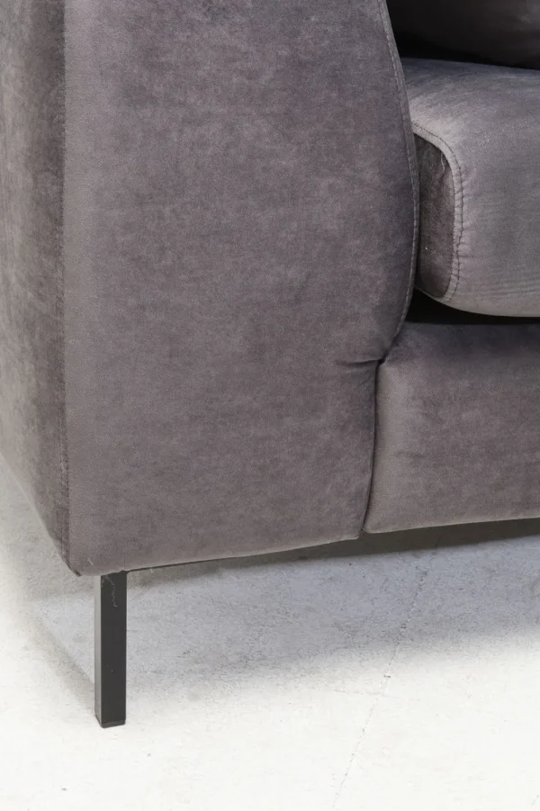KARE Design Hoekbank Gianni Fluweel Grijs Rechts Zwart
