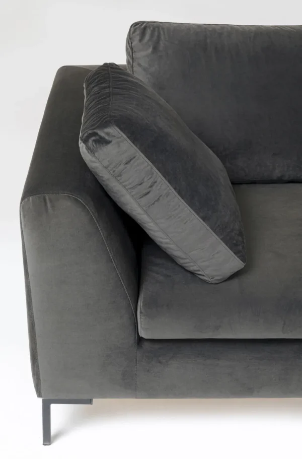 KARE Design Hoekbank Gianni Klein Fluweel Grijs Rechts