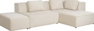 KARE Design Hoekbank Infinity Ottomane Cord Cream Right