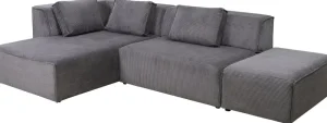 KARE Design Hoekbank Infinity Ottomane Cord Grey Left